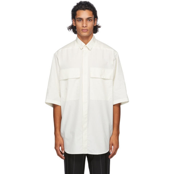 Photo: Fear of God Ermenegildo Zegna Off-White Cotton Short Sleeve Shirt