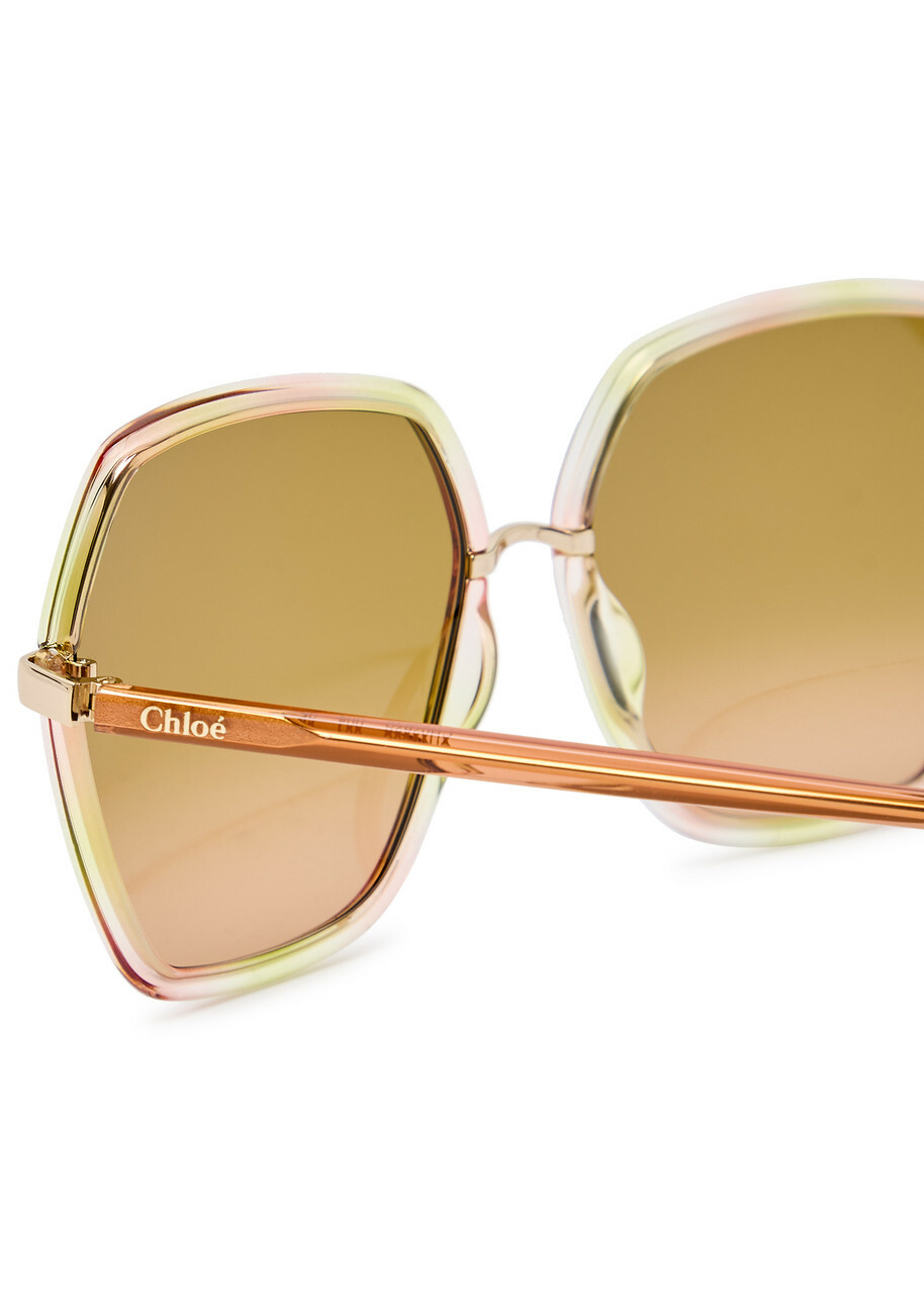 ● CHLOE ● サングラス Square Yellow Havana / Brown / 59mm Chloe Oversized Square-frame Sunglasses - Brown Havana - One