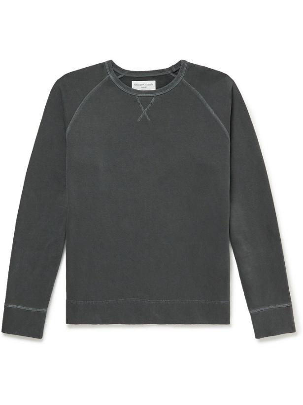 Photo: OFFICINE GÉNÉRALE - Baptiste Garment-Dyed Fleece-Back Cotton-Jersey Sweatshirt - Gray