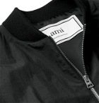 AMI - Logo-Embroidered Nylon Bomber Jacket - Black