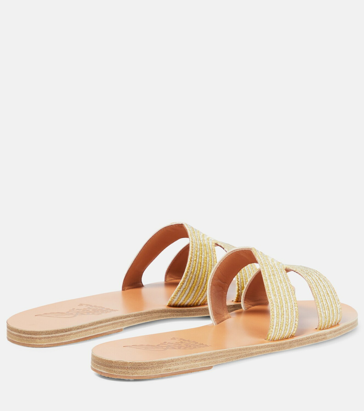 Ancient Greek Sandals - Kentima striped metallic sandals