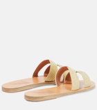 Ancient Greek Sandals - Kentima striped metallic sandals