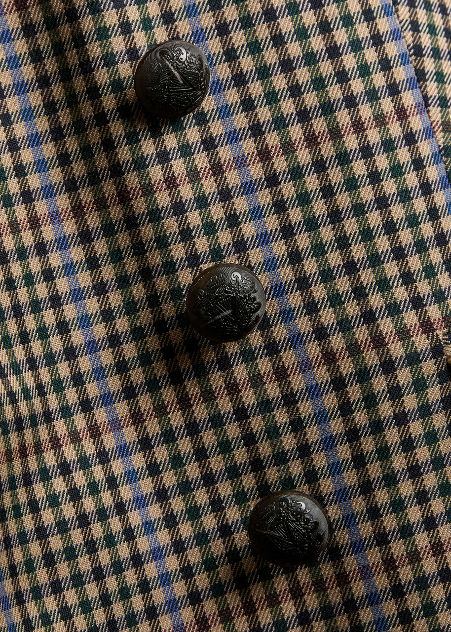Veronica Beard Claude Dicky Plaid Stretch-wool Blazer Brown