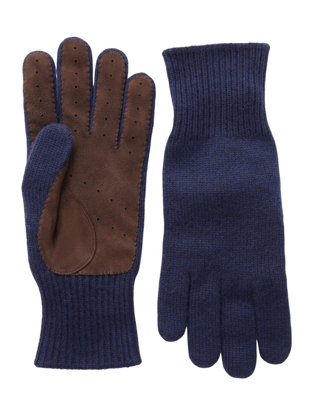 Photo: Brunello Cucinelli - Suede-Trimmed Cashmere Gloves - Multi
