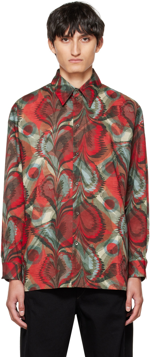 Lemaire Red Twisted Shirt Lemaire