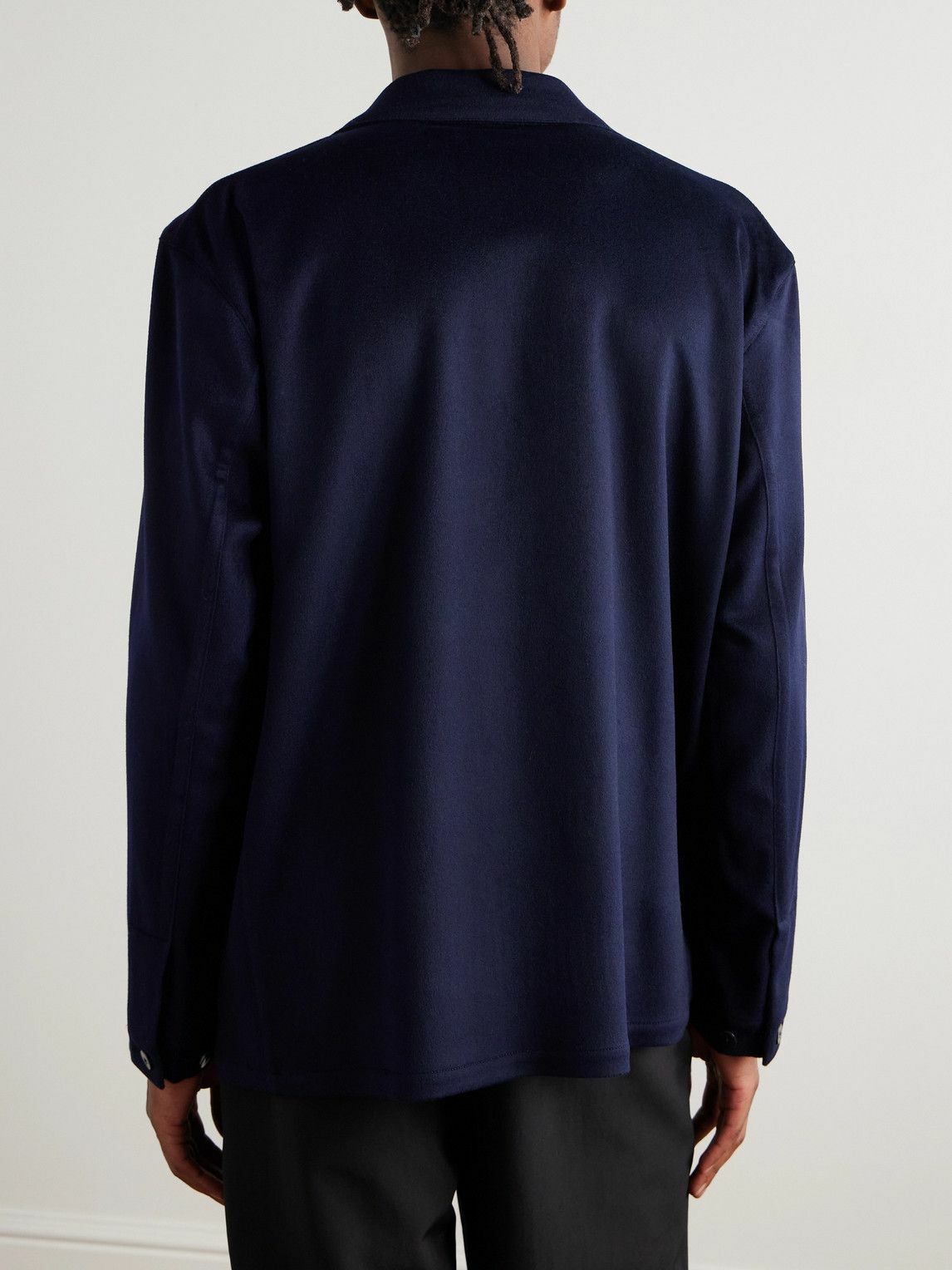Stòffa - Double-Breasted Cashmere Jacket - Blue