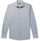 Ermenegildo Zegna - Puppytooth Cotton Shirt - Men - Blue