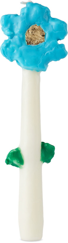 Photo: Janie Korn SSENSE Exclusive White & Blue Large Pretty Petal Candle