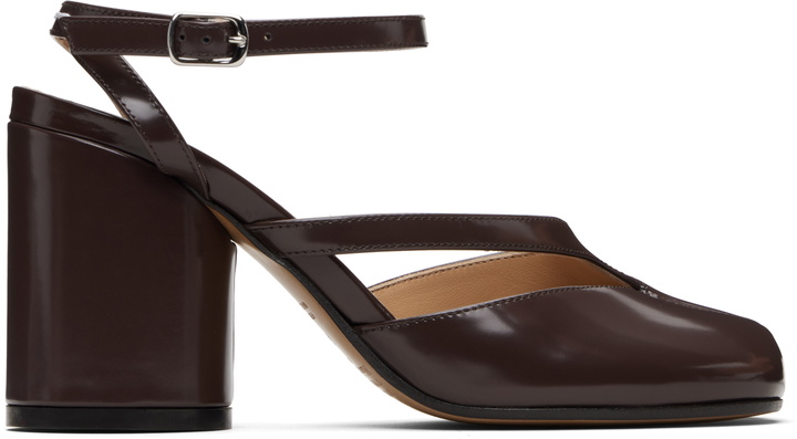 Photo: Maison Margiela Brown Tabi Pump Heeled Sandals