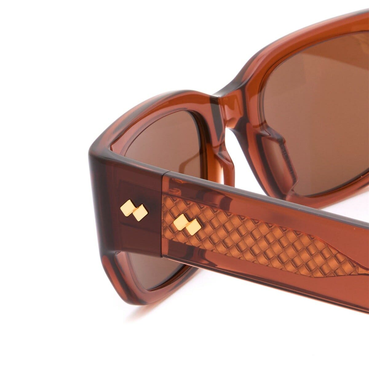 Bottega Veneta Eyewear Bottega Veneta BV1400S Intrecciato Wirecore Sunglasses in Brown 