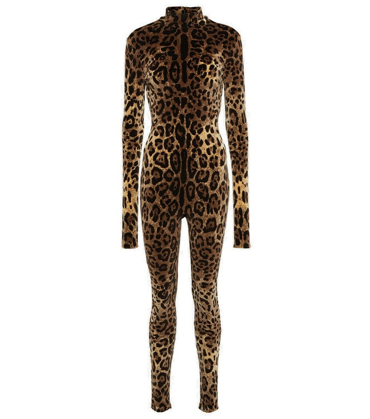 Photo: Dolce&Gabbana Leopard-print cotton-blend catsuit