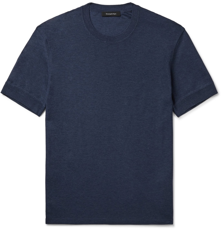 Photo: Ermenegildo Zegna - Cotton-Jersey T-Shirt - Blue