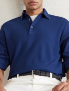 Loro Piana - Cotton-Piqué Polo Shirt - Blue
