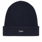 A.P.C. Men's Autumn Beanie in Dark Navy 