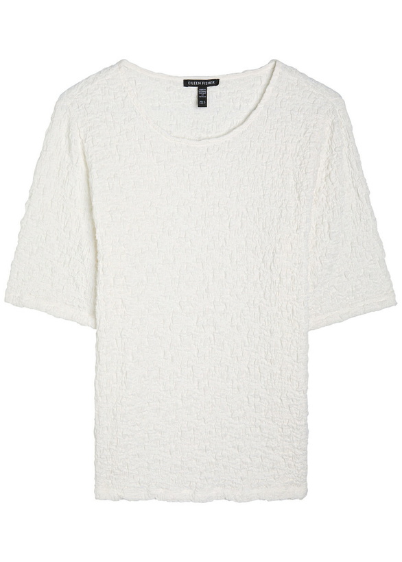 Photo: Eileen Fisher Textured Fine-knit T-shirt Ivory