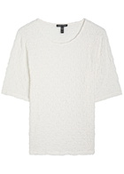 Eileen Fisher Textured Fine-knit T-shirt Ivory
