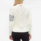 Thom Browne Women's Aran Cable Merino 4 Bar Knit in White