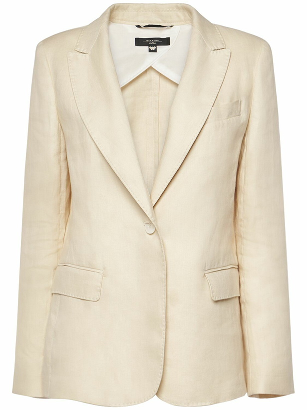 Photo: WEEKEND MAX MARA Nalut Linen Canvas Single Breast Blazer