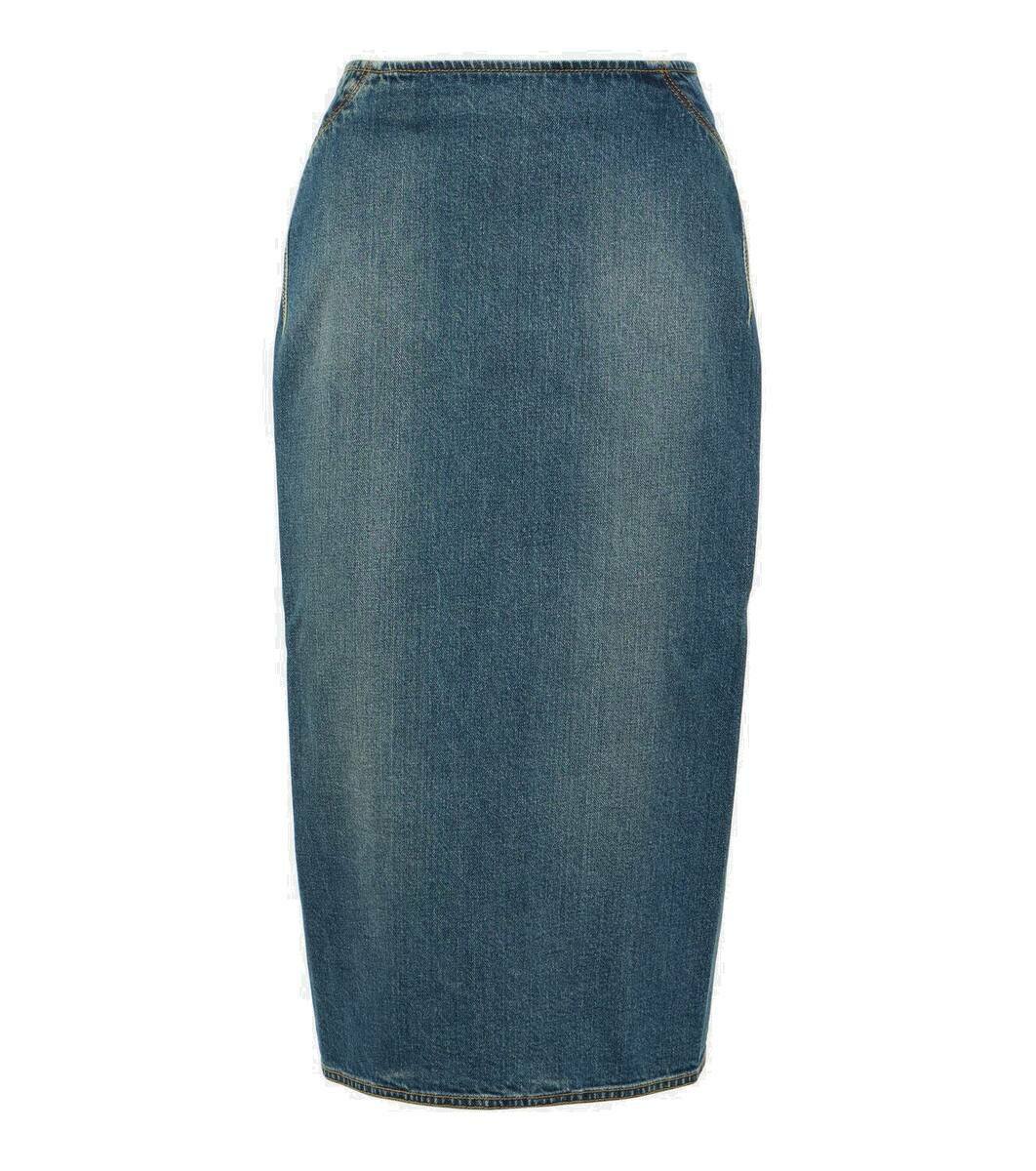 Aglaia Button Denim Skirt