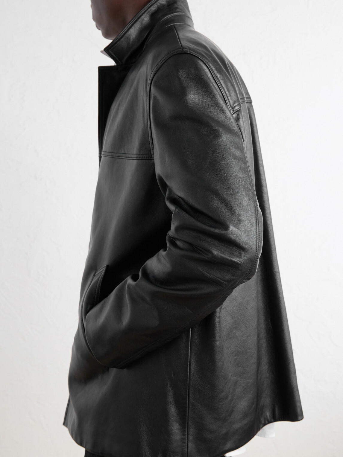 TOTEME - Panelled Full-Grain Leather Jacket - Black