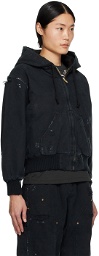 VAQUERA Black Distressed Denim Jacket