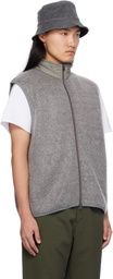 nanamica Gray Zip-Up Mohair Vest