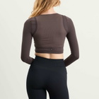 ON Women's Studio Knit Lg-T Crop in Pebble/Black