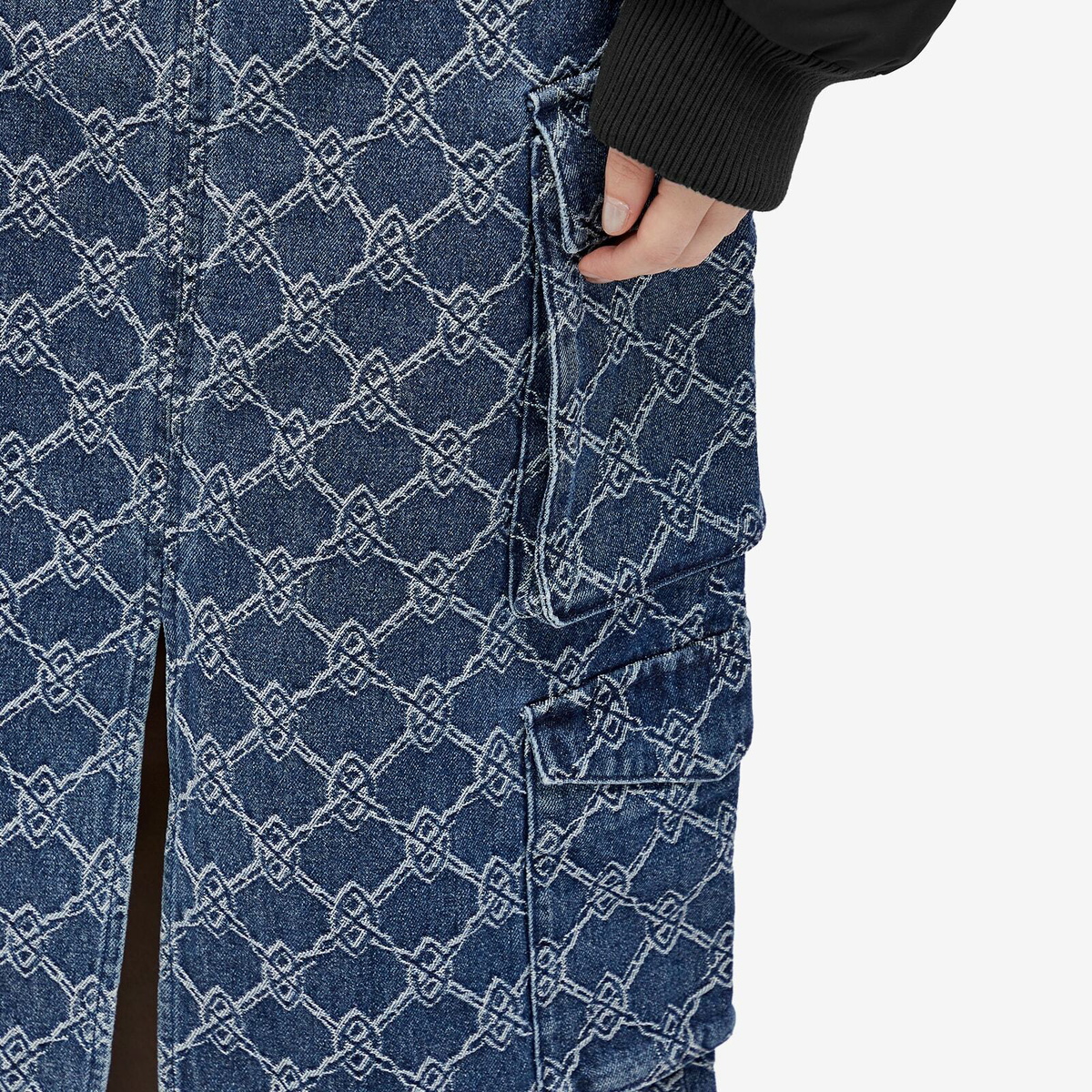 Daily Paper Women's Zora Denim Cargo Skirt in Blue