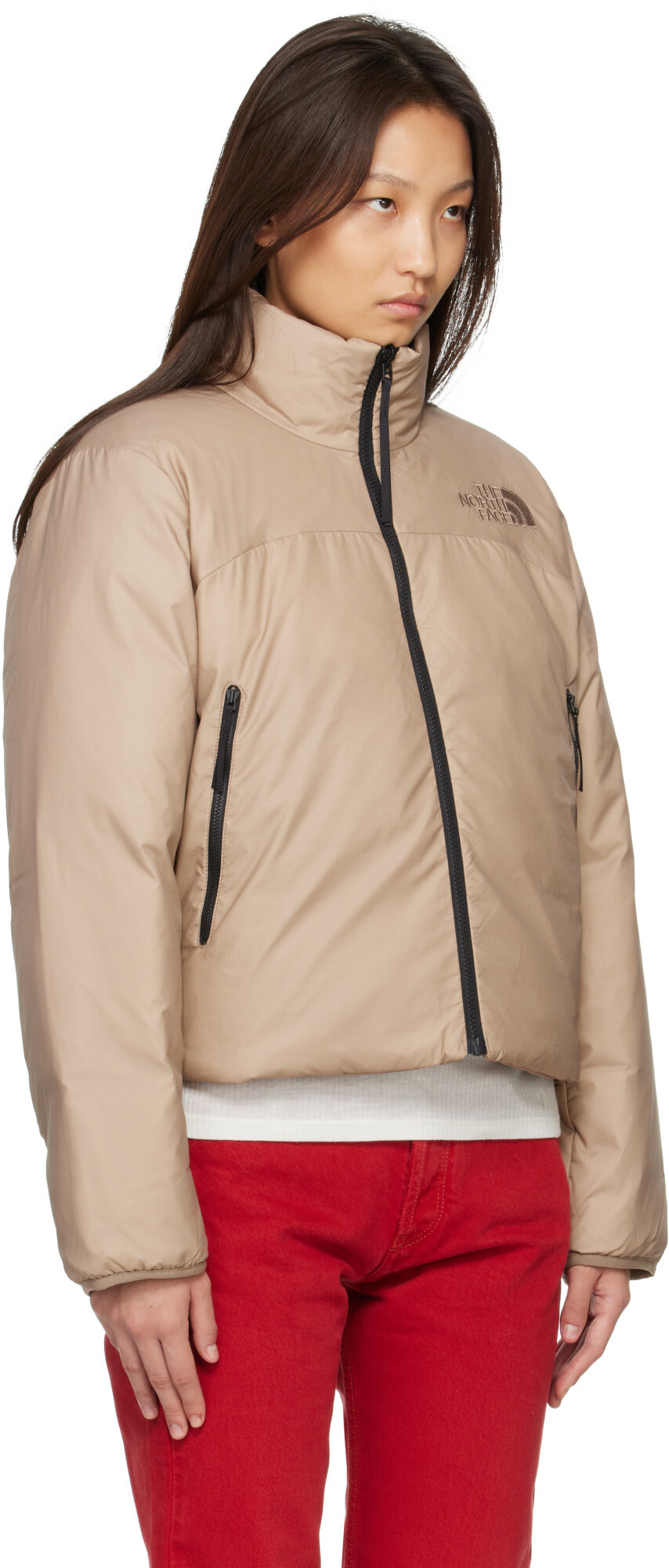 The North Face Beige & Black Pertex Nuptse Reversible Down Jacket