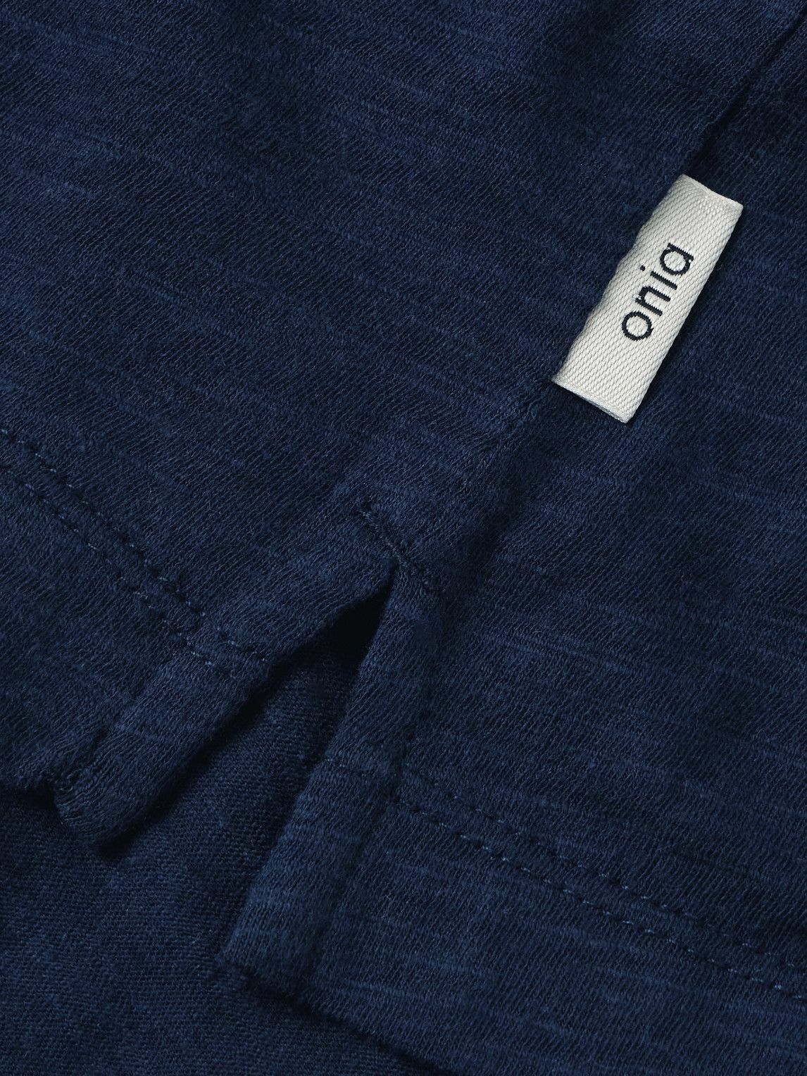 Onia - Slub Linen-Jersey Henley Top - Blue
