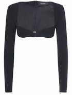 DSQUARED2 - Crepe Cady Long Sleeved Bra Top