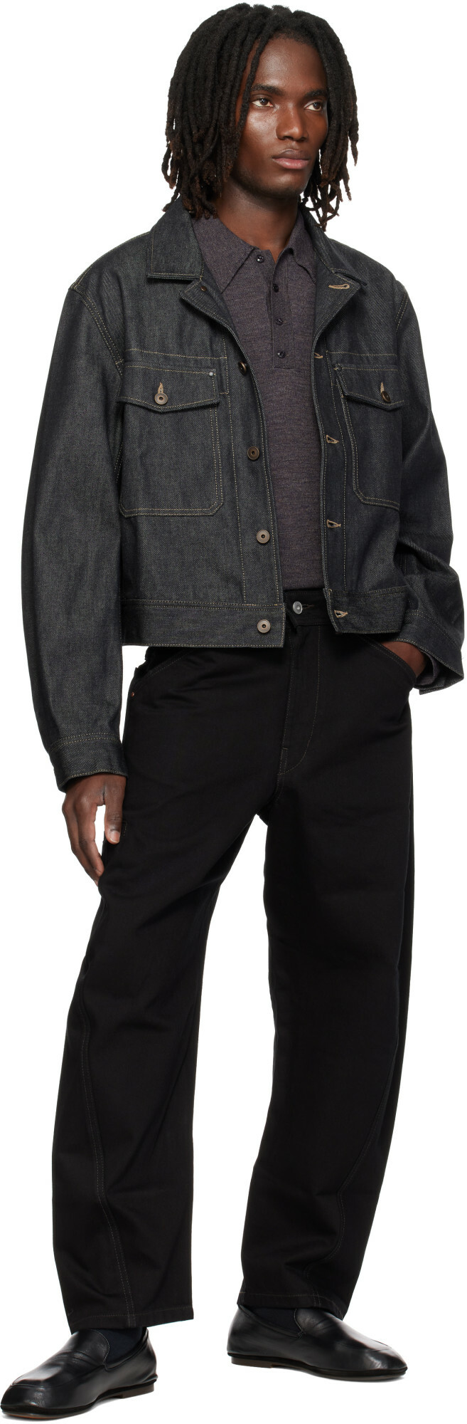 LEMAIRE Navy Denim Trucker Jacket