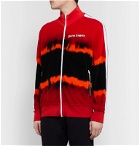 Palm Angels - Logo-Print Tie-Dyed Cotton-Blend Velour Track Jacket - Red