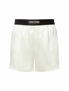 TOM FORD Logo Silk Satin Mini Shorts