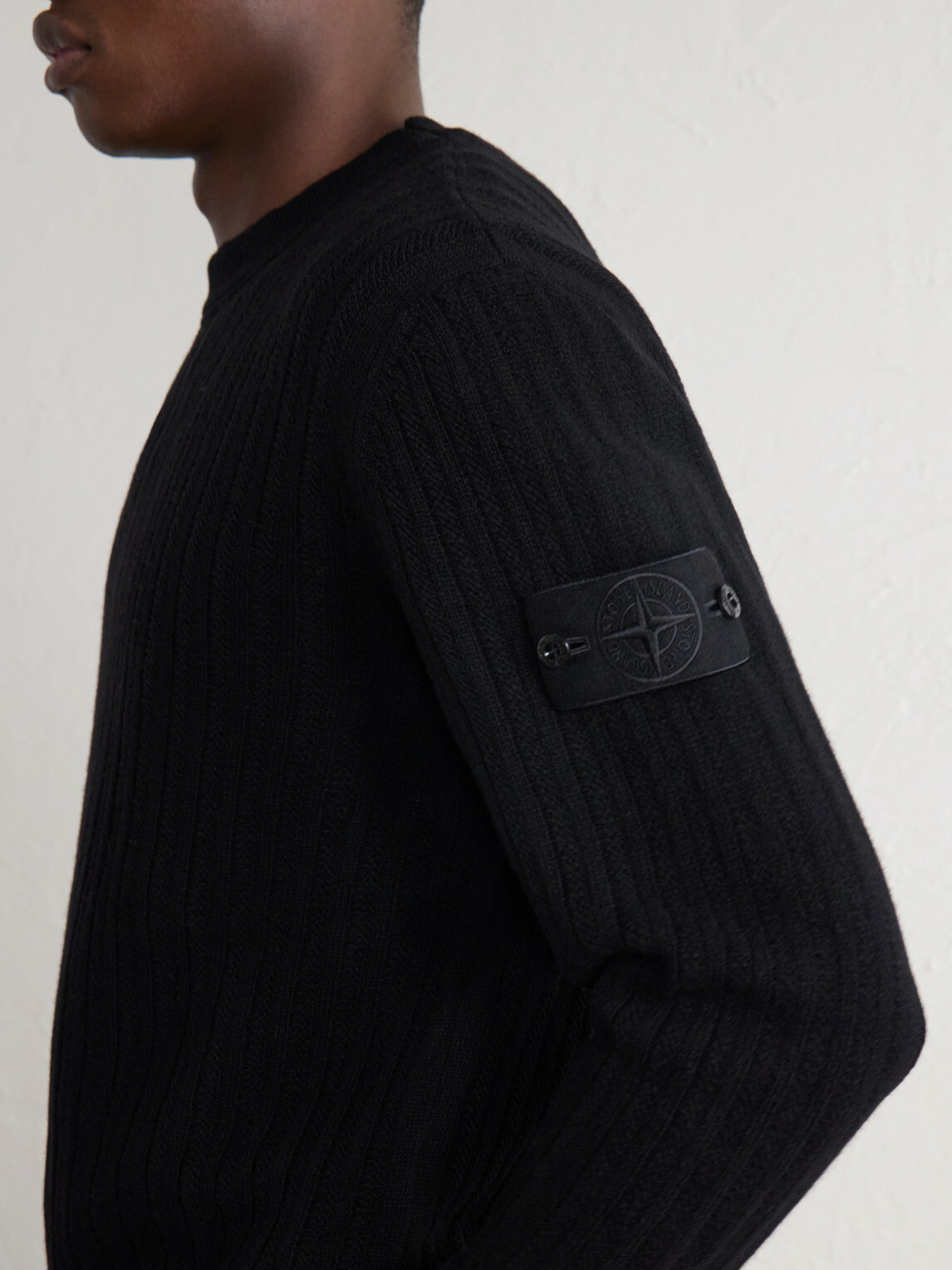 Stone Island - GHOST Ribbed Wool and Cashmere-Blend Sweater - Black