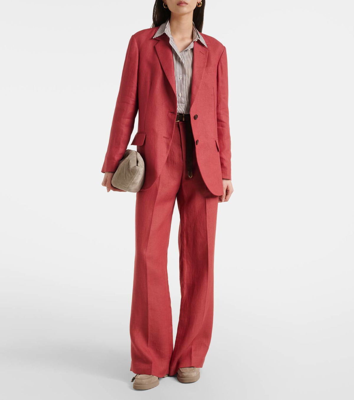 Brunello Cucinelli Hemp and linen wide-leg pants