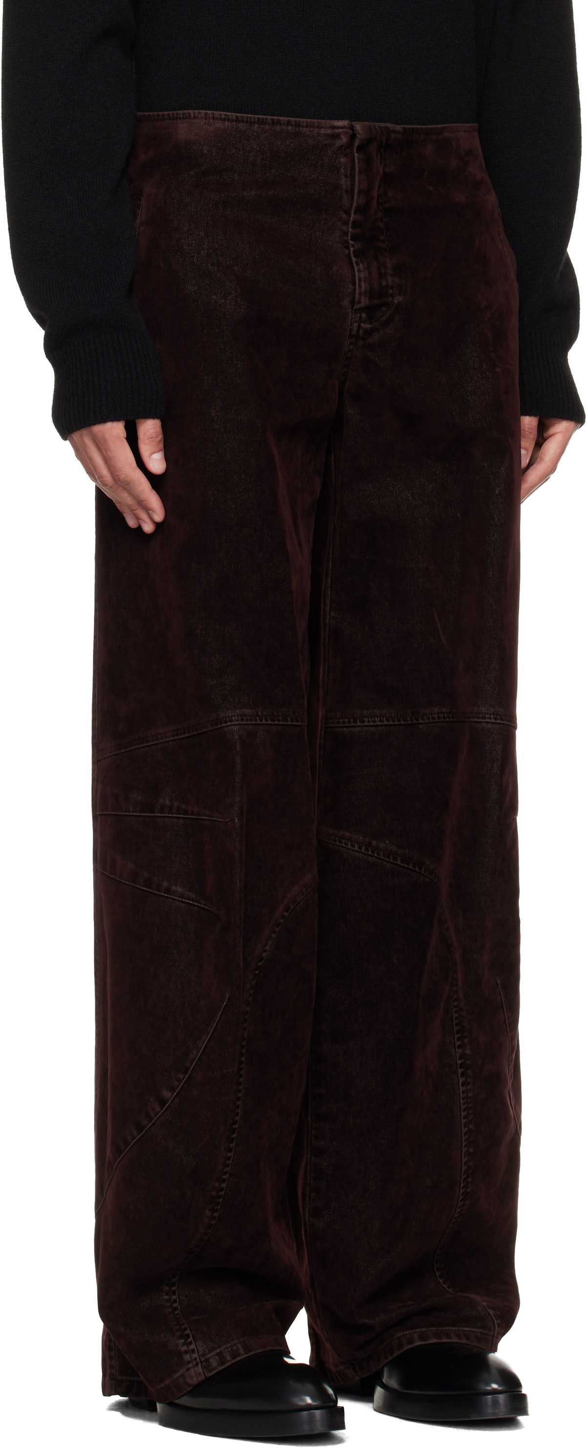 Jean Paul Gaultier Brown Minimal Moto Trousers