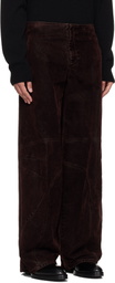 Jean Paul Gaultier Brown Minimal Moto Trousers