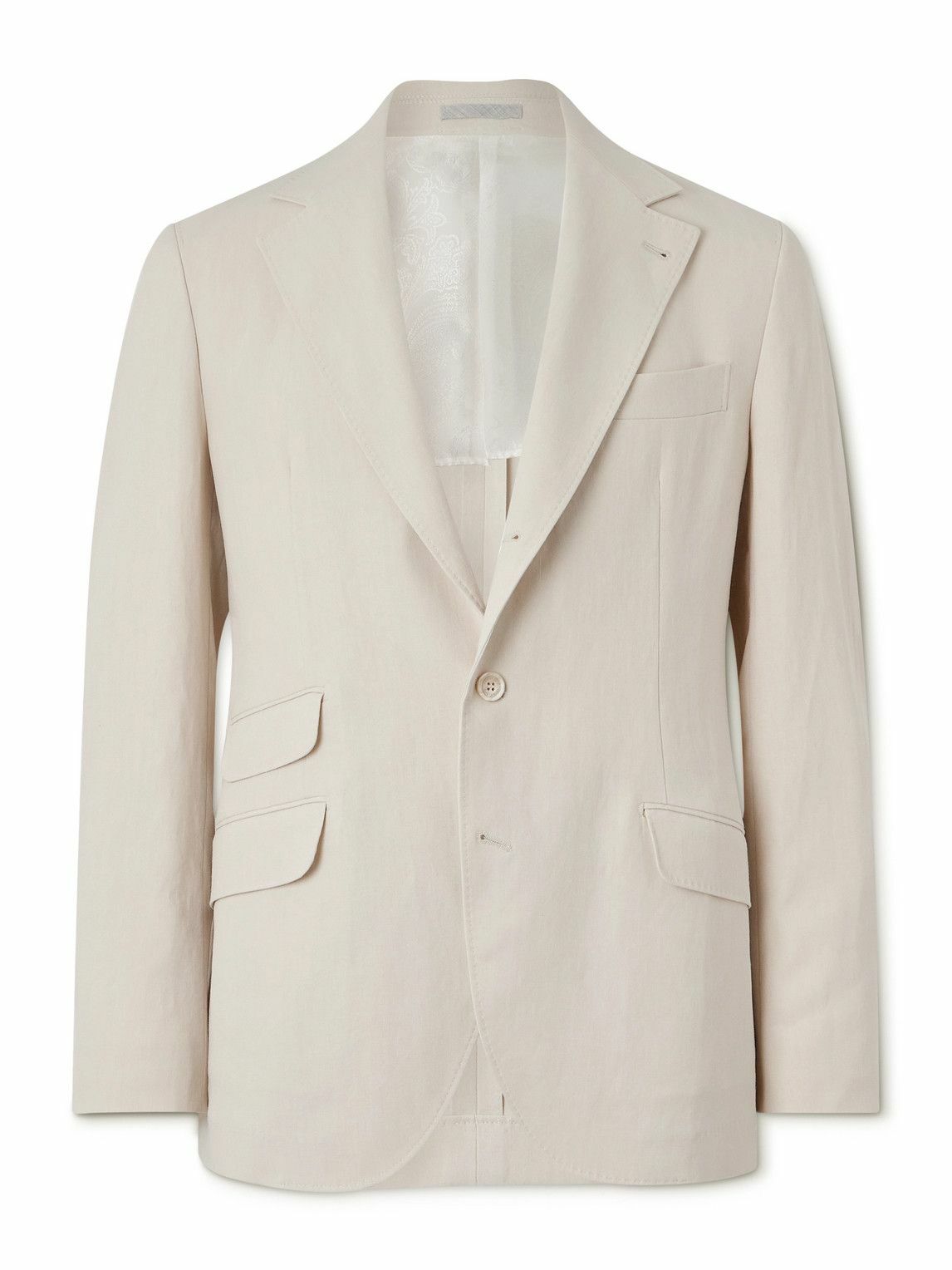 Brunello Cucinelli - Striped Linen and Cotton-Blend Suit Brunello Cucinelli - Striped Linen and Cotton-Blend Suit