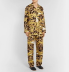 Versace - Camp-Collar Printed Silk Pyjama Shirt - Gold