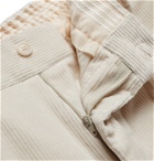 De Petrillo - Slim-Fit Stretch-Cotton Corduroy Drawstring Trousers - Neutrals