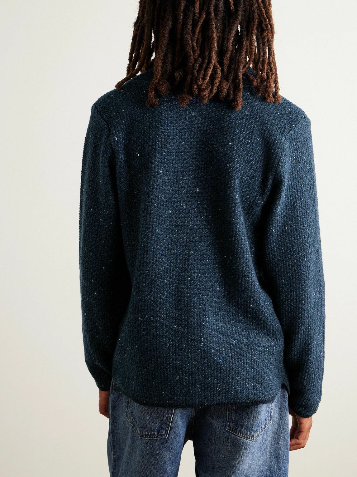 Inis Meáin - Breidin Merino Wool and Cashmere-Blend Shirt Jacket - Blue