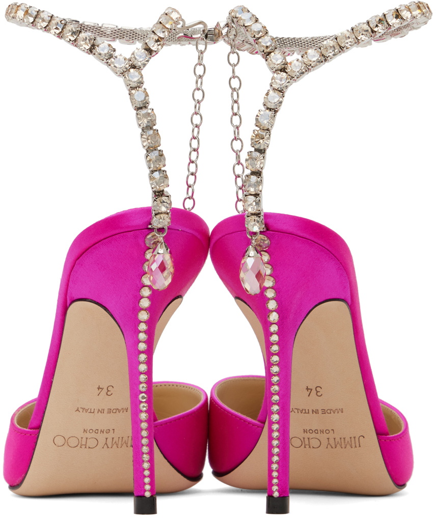 【関税込み】Jimmy Choo ピンク Saeda 100 ヒールサンダル Pink Saeda 100 Heeled Sandals by Jimmy Choo on Sale