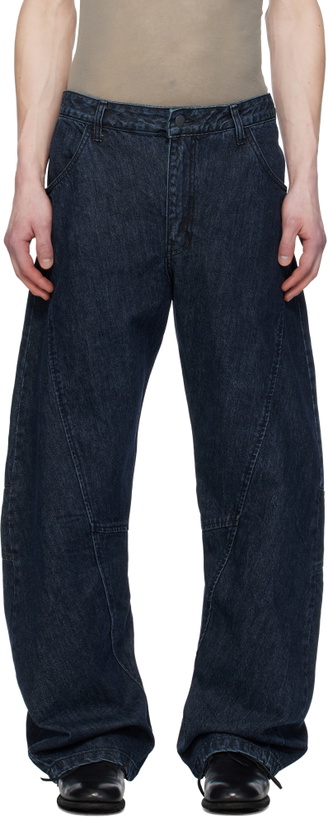 Photo: JiyongKim Blue Curved Jeans