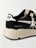 Golden Goose - Running Sole Distressed Leather, Shell and Suede Sneakers - Black