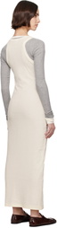Jil Sander Gray 3 Layers Long Sleeved Maxi Dress