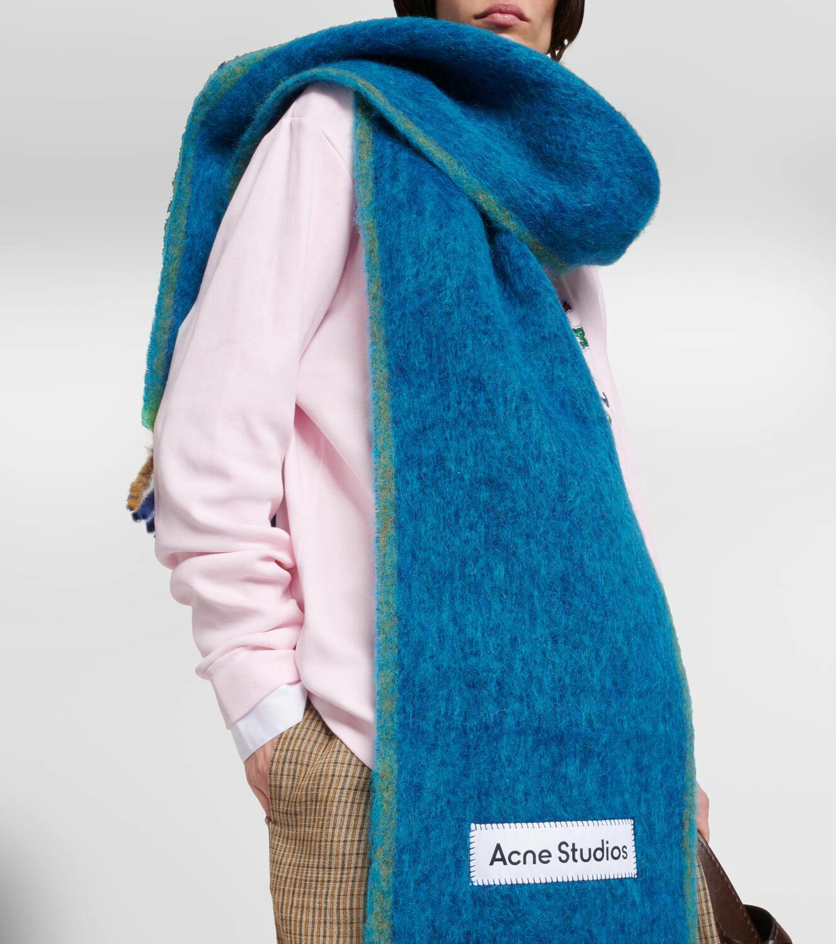 Alpaca Blend Acne Vally Acne Studios Vally Solid Logo Scarf Beige