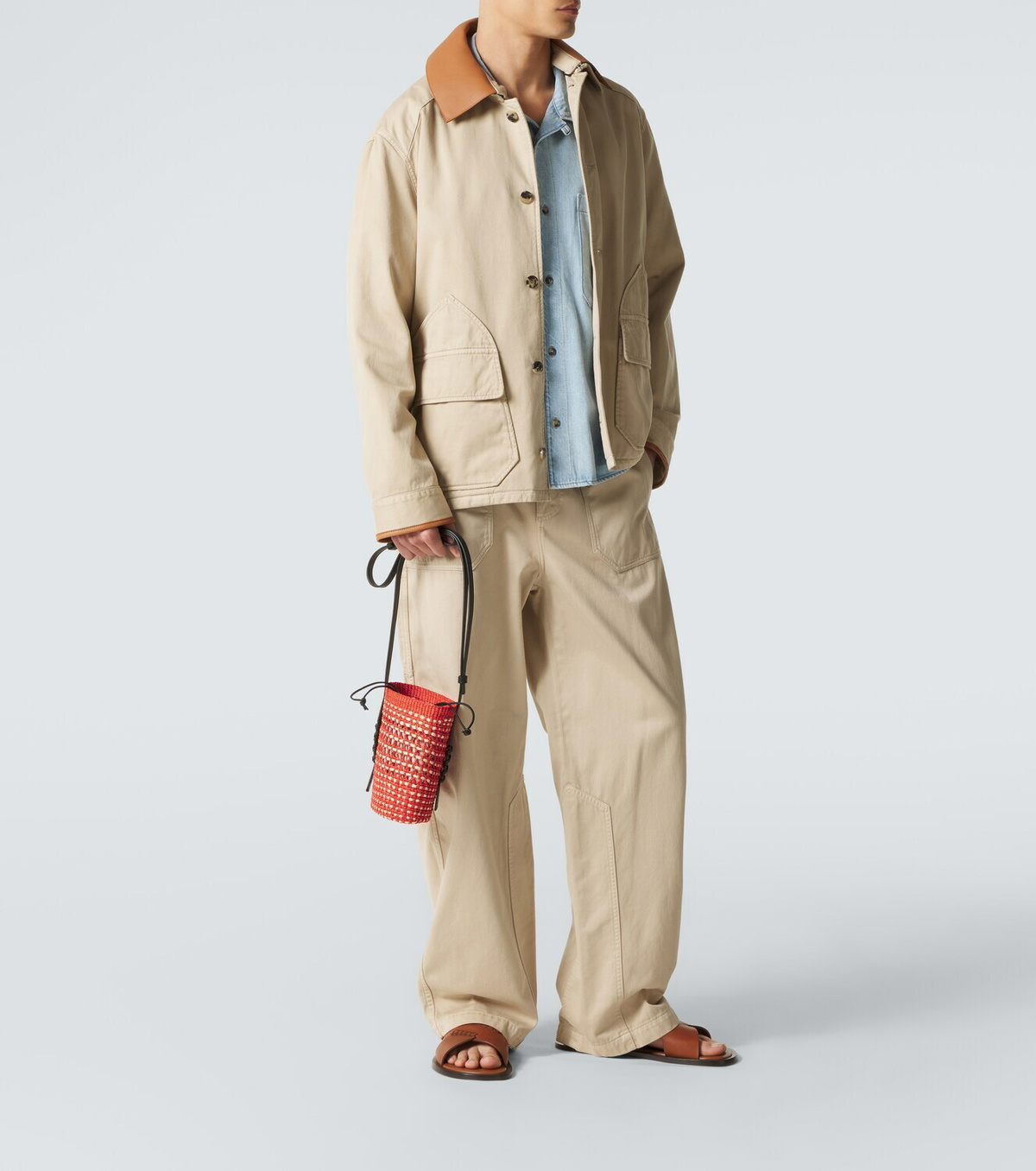 Loewe Paula's Ibiza leather-trimmed shoulder bag