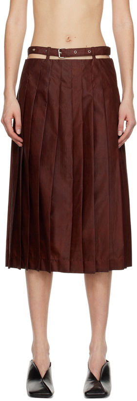 Photo: UMBER POSTPAST Brown Pleated Midi Skirt