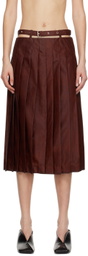 UMBER POSTPAST Brown Pleated Midi Skirt